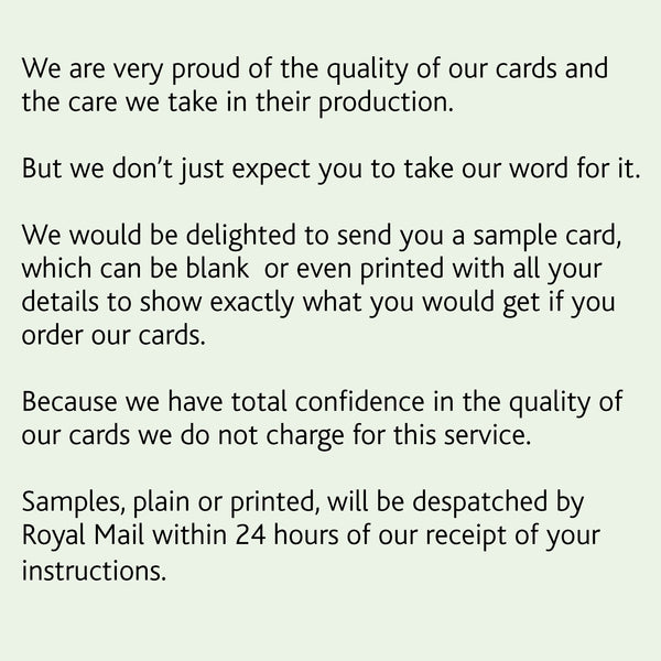 FREE Proof / sample card