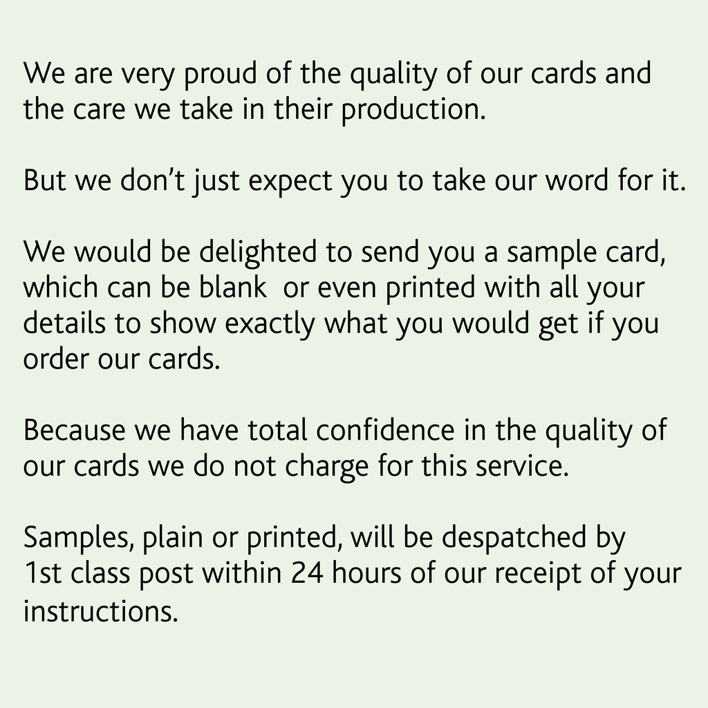FREE Proof / sample card