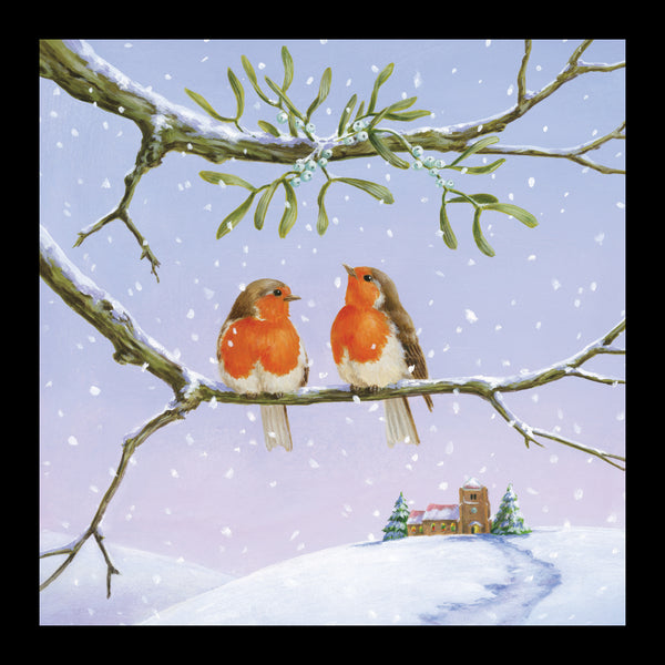 Robins under the Mistletoe