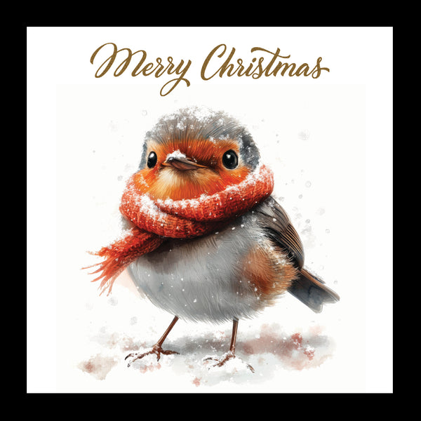 Biglietto Di Auguri Natalizio Second Ave – Nonna Christmas Robin – Formato A5 (210x148 Mm) – Carta Di Lino 350g/m² Con Busta